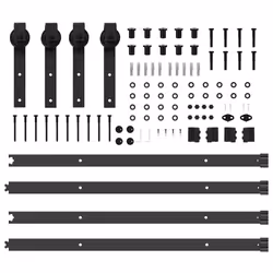 vidaXL Sliding Door Hardware Kit 427 cm Steel Black sliding door hardware - Additional view 7