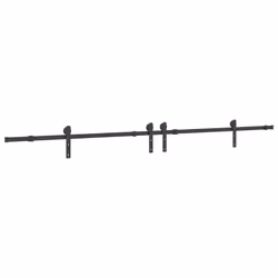 vidaXL Sliding Door Hardware Kit 200 cm Steel Black sliding door hardware - 152.5 cm