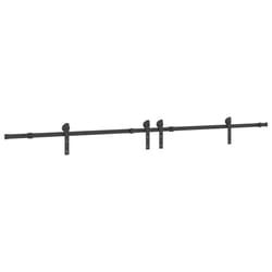 vidaXL Sliding Door Hardware Kit 200 cm Steel Black sliding door hardware - 152.5 cm