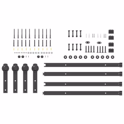 vidaXL Sliding Door Hardware Kit 200 cm Steel Black sliding door hardware - 152.5 cm - Additional view 7