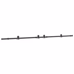 vidaXL Sliding Door Hardware Kit 305 cm Steel Black sliding door hardware