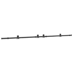 vidaXL Sliding Door Hardware Kit 305 cm Steel Black sliding door hardware