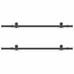 vidaXL Sliding Door Hardware Kit 305 cm Steel Black sliding door hardware