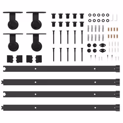 vidaXL Sliding Door Hardware Kit 305 cm Steel Black sliding door hardware - Additional view 5