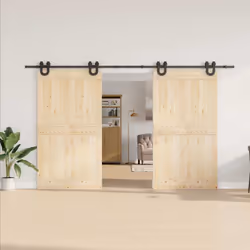 vidaXL Sliding Door Hardware Kit 200 cm Steel Black sliding door hardware - 183 cm