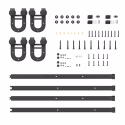 vidaXL Sliding Door Hardware Kit 200 cm Steel Black sliding door hardware - 183 cm - Additional view 5