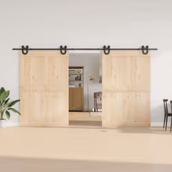 vidaXL Sliding Door Hardware Kit 200 cm Steel Black sliding door hardware - 200 cm
