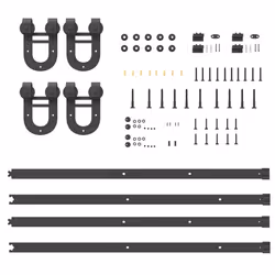 vidaXL Sliding Door Hardware Kit 200 cm Steel Black sliding door hardware - 200 cm - Additional view 4