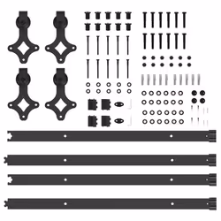 vidaXL Sliding Door Hardware Kit 213,5 cm Steel Black sliding door hardware - 152.5 cm - Additional view 6