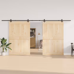 vidaXL Sliding Door Hardware Kit 213,5 cm Steel Black sliding door hardware - 213.5 cm