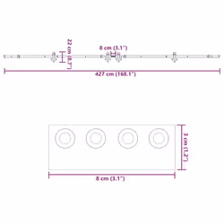 vidaXL Sliding Door Hardware Kit 213,5 cm Steel Black sliding door hardware - 213.5 cm