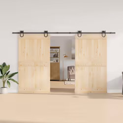 vidaXL Sliding Door Hardware Kit 200 cm Steel Black sliding door hardware - 183 cm