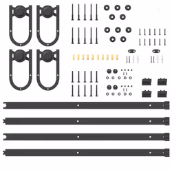 vidaXL Sliding Door Hardware Kit 200 cm Steel Black sliding door hardware - 183 cm - Additional view 5