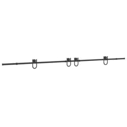vidaXL Sliding Door Hardware Kit 200 cm Steel Black sliding door hardware - 200 cm