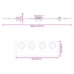 vidaXL Sliding Door Hardware Kit 200 cm Steel Black sliding door hardware - 200 cm
