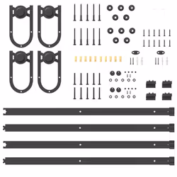 vidaXL Sliding Door Hardware Kit 200 cm Steel Black sliding door hardware - 200 cm - Additional view 6