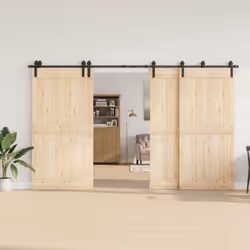vidaXL Sliding Door Hardware Kit Steel Black sliding door hardware - 183 cm