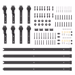 vidaXL Sliding Door Hardware Kit Steel Black sliding door hardware - 183 cm - Additional view 4