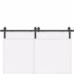 vidaXL Sliding Door Hardware Kit Steel Black sliding door hardware - 183 cm - Additional view 8