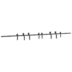 vidaXL Sliding Door Hardware Kit Steel Black sliding door hardware - 200 cm