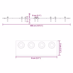 vidaXL Sliding Door Hardware Kit Steel Black sliding door hardware - 200 cm
