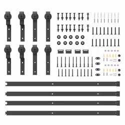 vidaXL Sliding Door Hardware Kit Steel Black sliding door hardware - 200 cm - Additional view 4