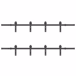 vidaXL Sliding Door Hardware Kit Steel Black sliding door hardware - 200 cm - Additional view 5