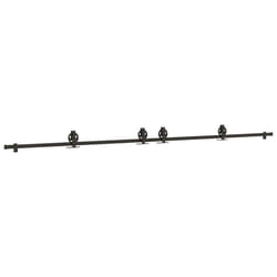 vidaXL Sliding Door Hardware Kit 200 cm Steel Black sliding door hardware - 183 cm