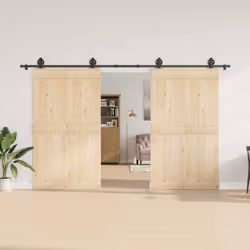 vidaXL Sliding Door Hardware Kit 200 cm Steel Black sliding door hardware - 183 cm