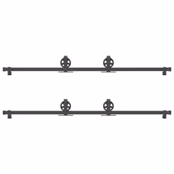 vidaXL Sliding Door Hardware Kit 200 cm Steel Black sliding door hardware - 183 cm - Additional view 5