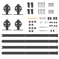 vidaXL Sliding Door Hardware Kit 200 cm Steel Black sliding door hardware - 183 cm - Additional view 7