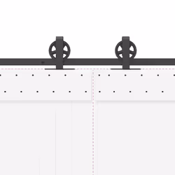 vidaXL Sliding Door Hardware Kit 200 cm Steel Black sliding door hardware - 183 cm - Additional view 9