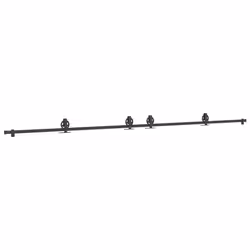 vidaXL Sliding Door Hardware Kit 200 cm Steel Black sliding door hardware - 200 cm