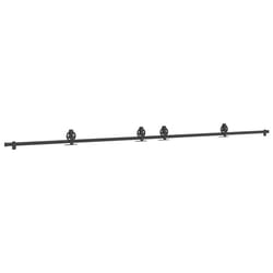 vidaXL Sliding Door Hardware Kit 200 cm Steel Black sliding door hardware - 200 cm