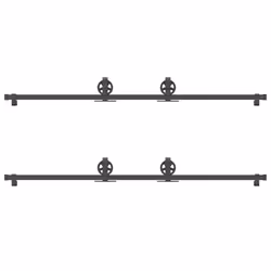 vidaXL Sliding Door Hardware Kit 200 cm Steel Black sliding door hardware - 200 cm - Additional view 5