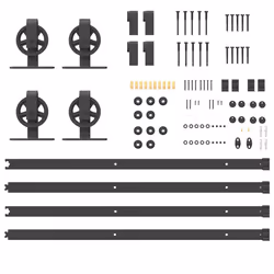 vidaXL Sliding Door Hardware Kit 200 cm Steel Black sliding door hardware - 200 cm - Additional view 6