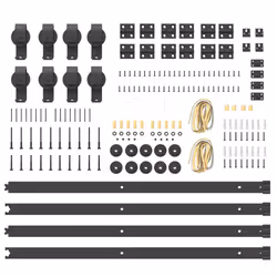 vidaXL Sliding Door Hardware Kit 200 cm Steel Black sliding door hardware - 183 cm - Additional view 6