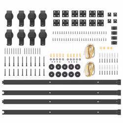 vidaXL Sliding Door Hardware Kit 200 cm Steel Black sliding door hardware - 200 cm - Additional view 6