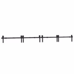 vidaXL Sliding Door Hardware Kit 200 cm Steel Black sliding door hardware - 183 cm
