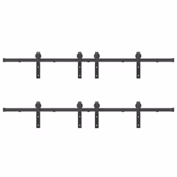 vidaXL Sliding Door Hardware Kit 200 cm Steel Black sliding door hardware - 183 cm - Additional view 4