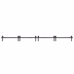 vidaXL Sliding Door Hardware Kit 200 cm Steel Black sliding door hardware - 183 cm - Additional view 5