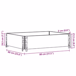 vidaXL Pallet Collars Garden Raised Bed Vegetable Planter Box Solid Wood Pine - black, 80 x 60 cm/ 1 pcs - Additional view 3