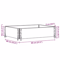 vidaXL Pallet Collars Garden Raised Bed Vegetable Planter Box Solid Wood Pine - grey, 80 x 60 cm/ 1 pcs - Additional view 7