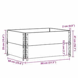 vidaXL Pallet Collars Garden Raised Bed Vegetable Planter Box Solid Wood Pine - natural, 80 x 60 cm/ 2 pcs - Additional view 3