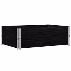 vidaXL Pallet Collars Garden Raised Bed Vegetable Planter Box Solid Wood Pine - black, 120 x 80 cm/ 2 pcs - Additional view 4