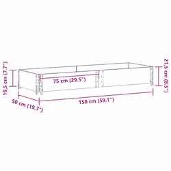 vidaXL Pallet Collars Garden Raised Bed Vegetable Planter Box Solid Wood Pine - grey, 150 x 50 cm/ 1 pcs - Additional view 3