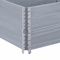 vidaXL Pallet Collars Garden Raised Bed Vegetable Planter Box Solid Wood Pine - grey, 150 x 50 cm/ 2 pcs - Additional view 5