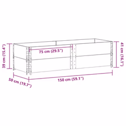 vidaXL Pallet Collars Garden Raised Bed Vegetable Planter Box Solid Wood Pine - grey, 150 x 50 cm/ 2 pcs - Additional view 6