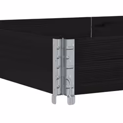 vidaXL Pallet Collars Garden Raised Bed Vegetable Planter Box Solid Wood Pine - black, 150 x 100 cm/ 1 pcs - Additional view 4