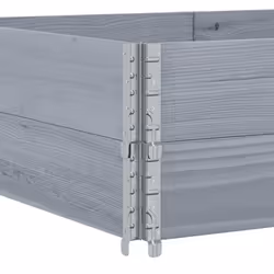 vidaXL Pallet Collars Garden Raised Bed Vegetable Planter Box Solid Wood Pine - grey, 150 x 100 cm/ 2 pcs - Additional view 5